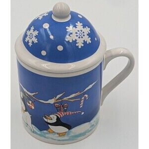 MSI Christmas Coffee Mug With Lid Snowman Penguins Polar Bear Winter Christmas